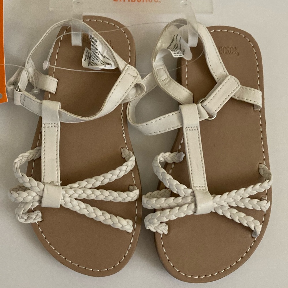 *Gymboree New Toddler White Braided Detail on the Front of Sandals #H